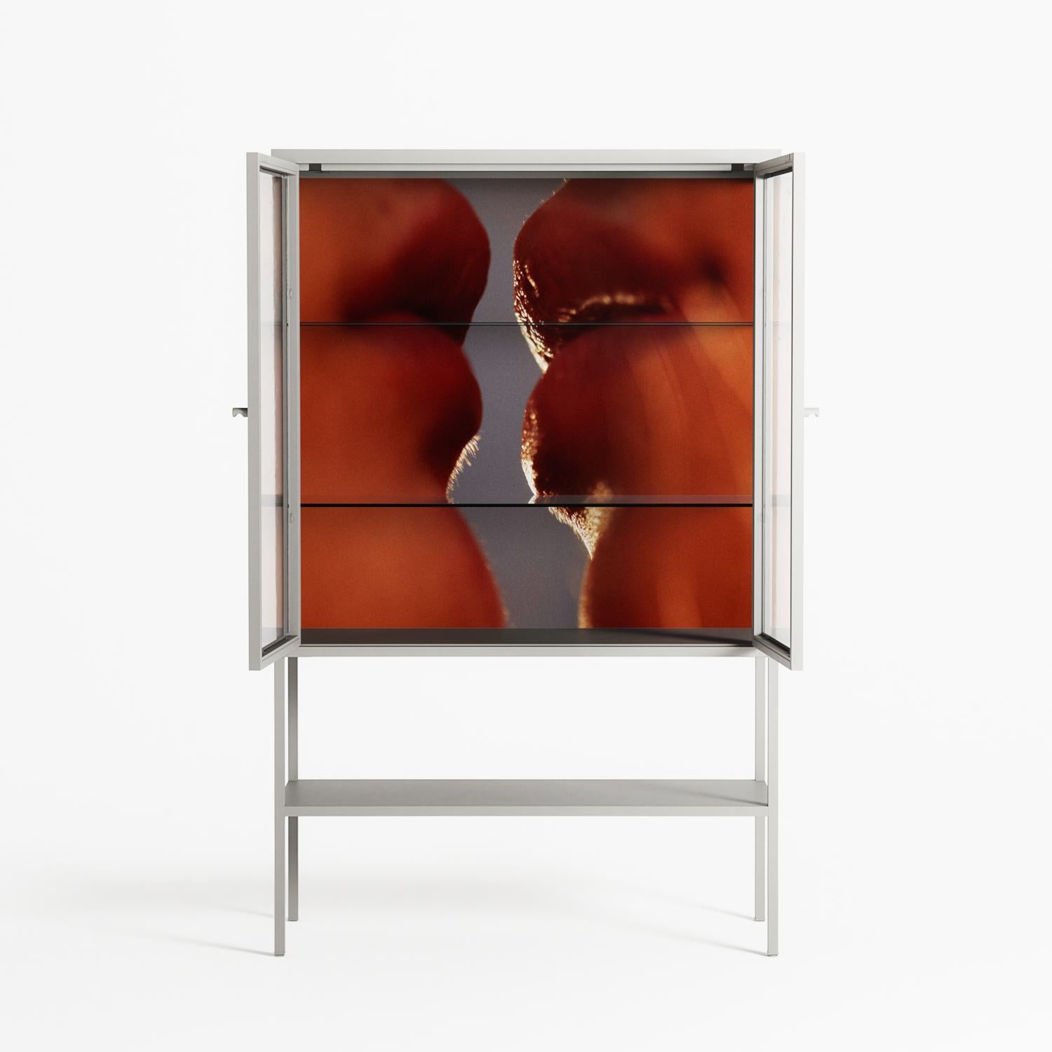 The Art Of Kissing 2 - Loft Cabinet - Nadia Ryder - Chalk - Clear glass