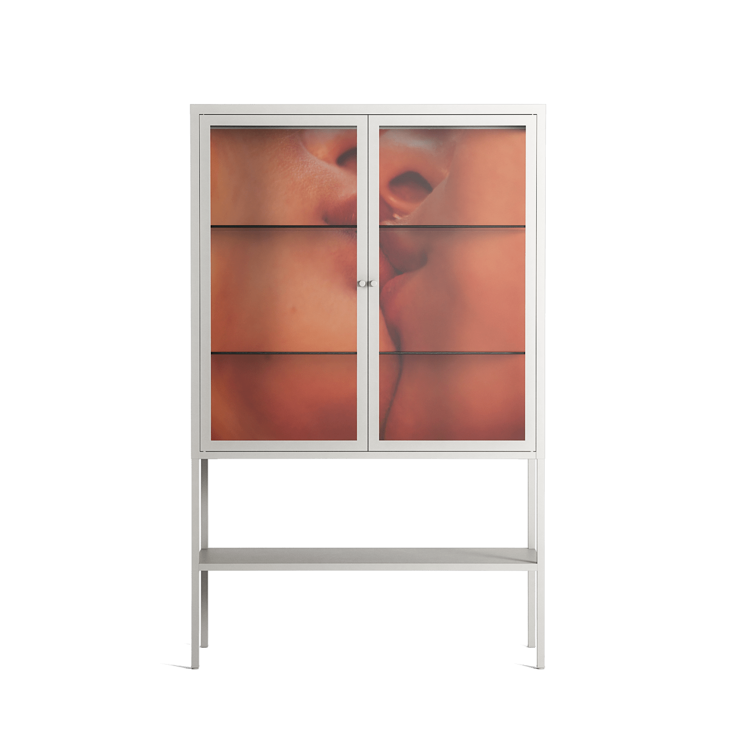 The Art Of Kissing - Loft Cabinet - Nadia Ryder - Chalk - Clear glass