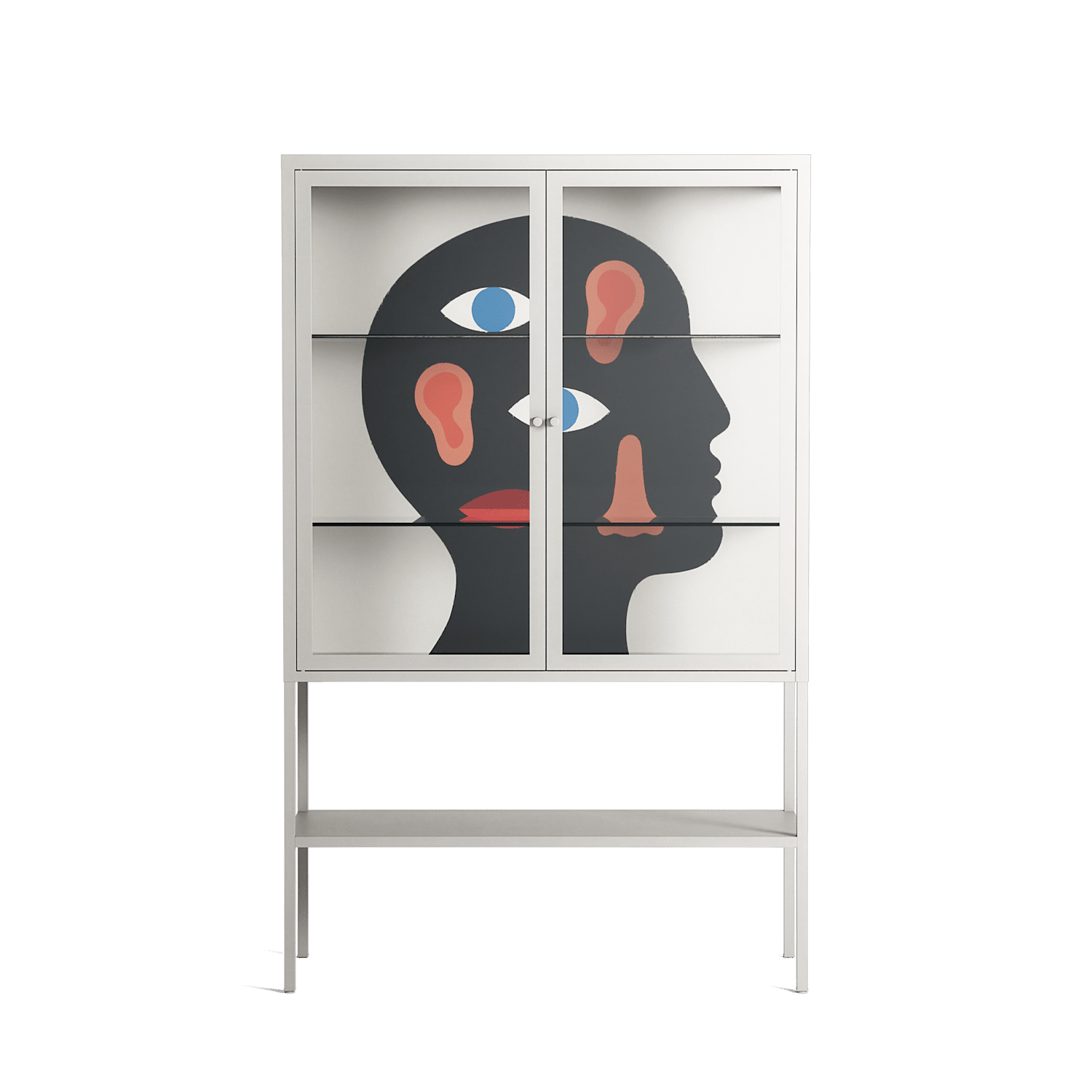 Désordre_Intérieur - Loft Cabinet - David Vanadia - Chalk - Clear glass