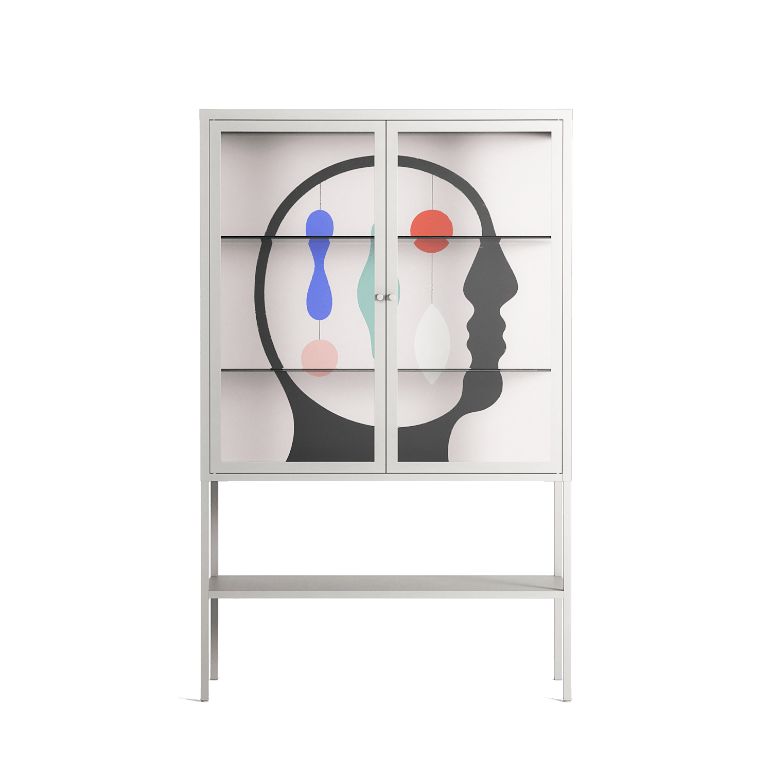 Équilibre_Intérieur - Loft Cabinet - David Vanadia - Chalk - Clear glass