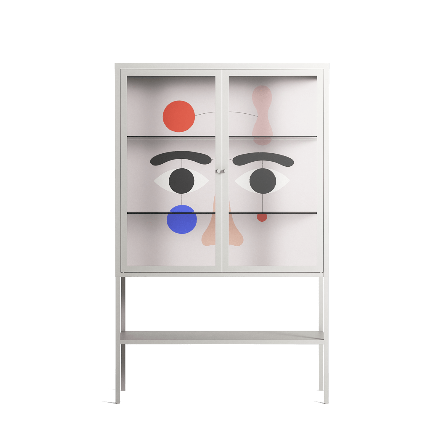 Équilibré - Loft Cabinet - David Vanadia - Chalk - Clear glass