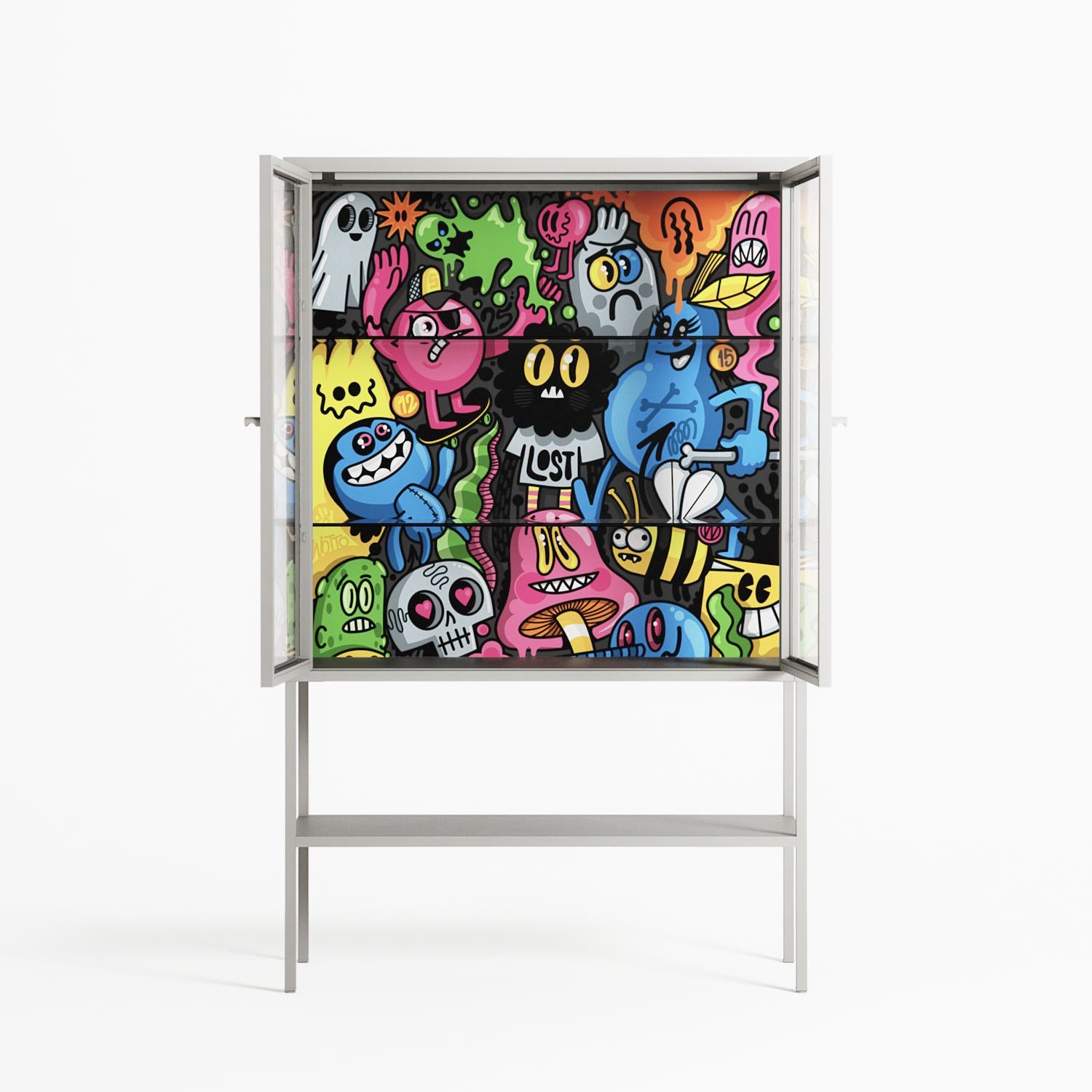 All The Good Guys - Loft Cabinet - Craig Watkins - Chalk - Clear glass