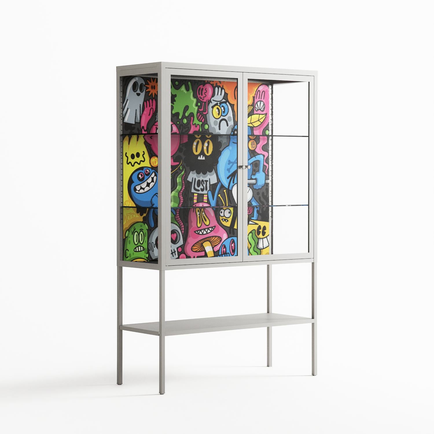 All The Good Guys - Loft Cabinet - Craig Watkins - Chalk - Clear glass