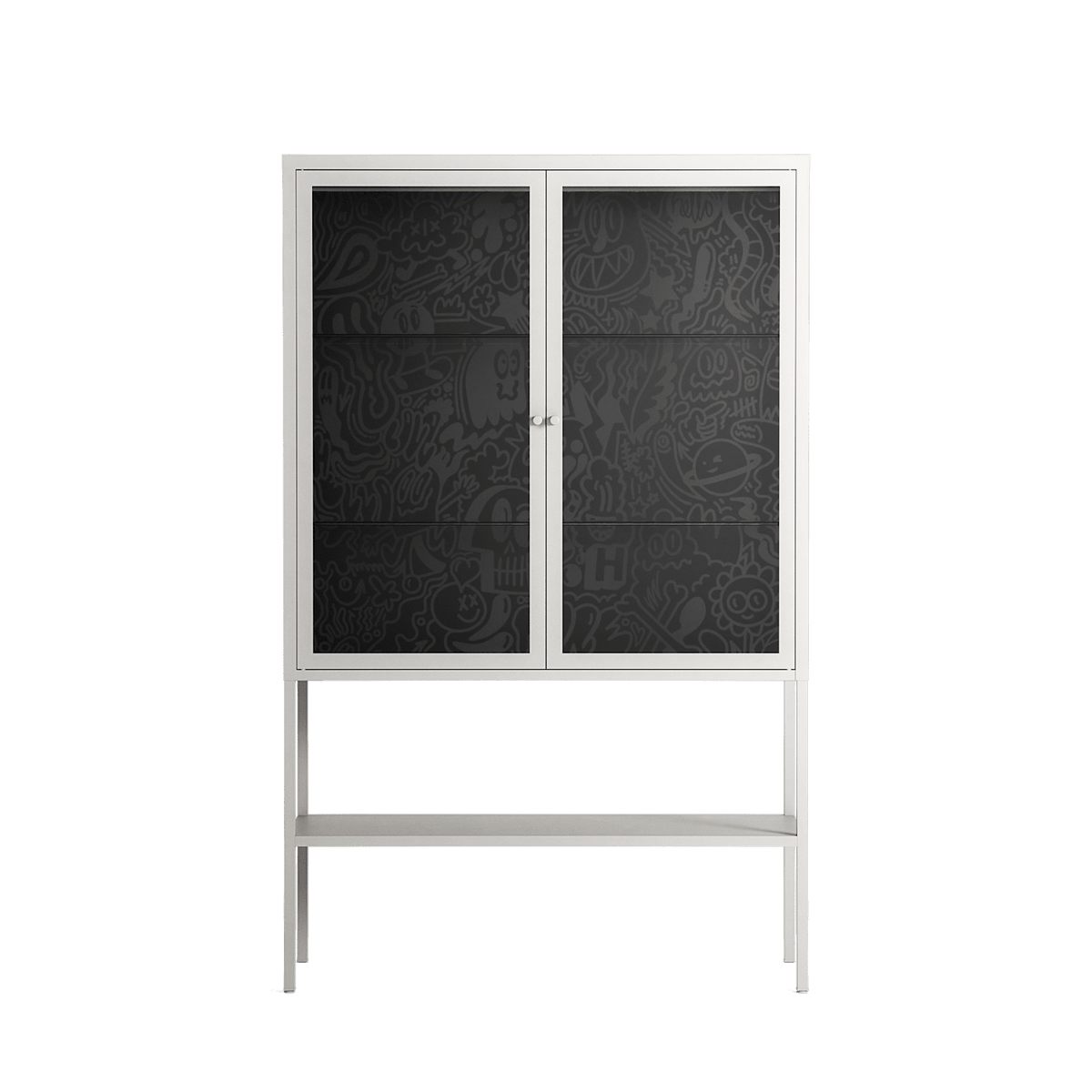 The Single Color - Loft Cabinet - Craig Watkins - Chalk - Clear glass