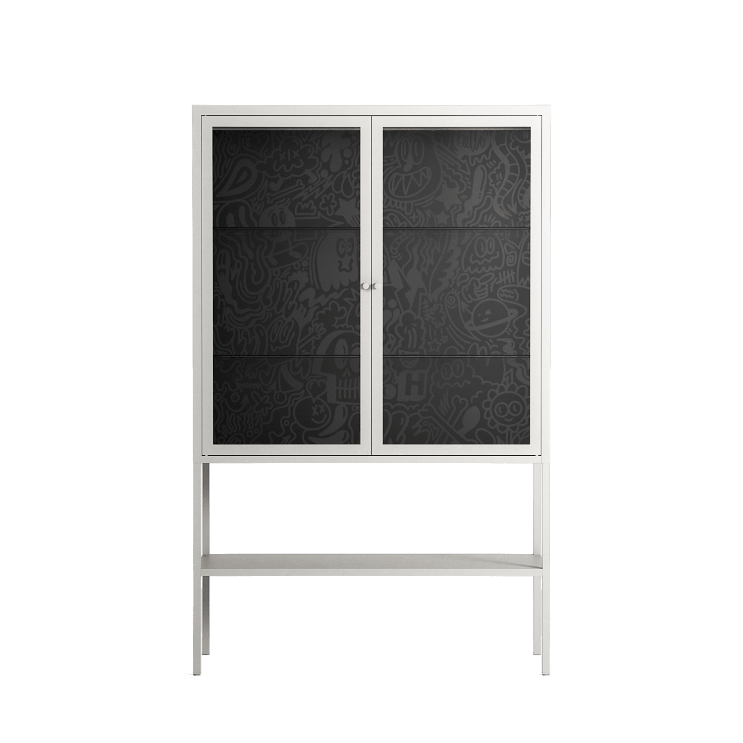 The Single Color - Loft Cabinet - Craig Watkins - Chalk - Clear glass