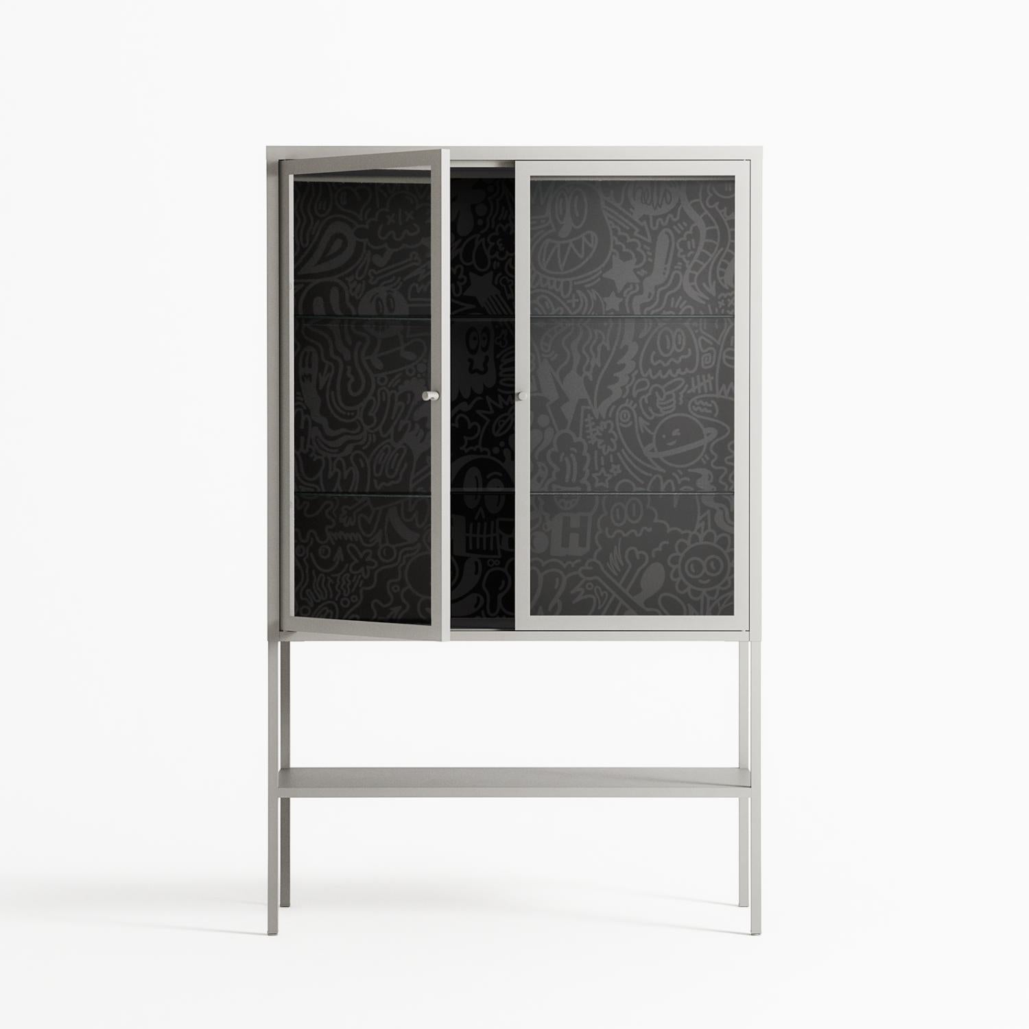 The Single Color - Loft Cabinet - Craig Watkins - Chalk - Clear glass