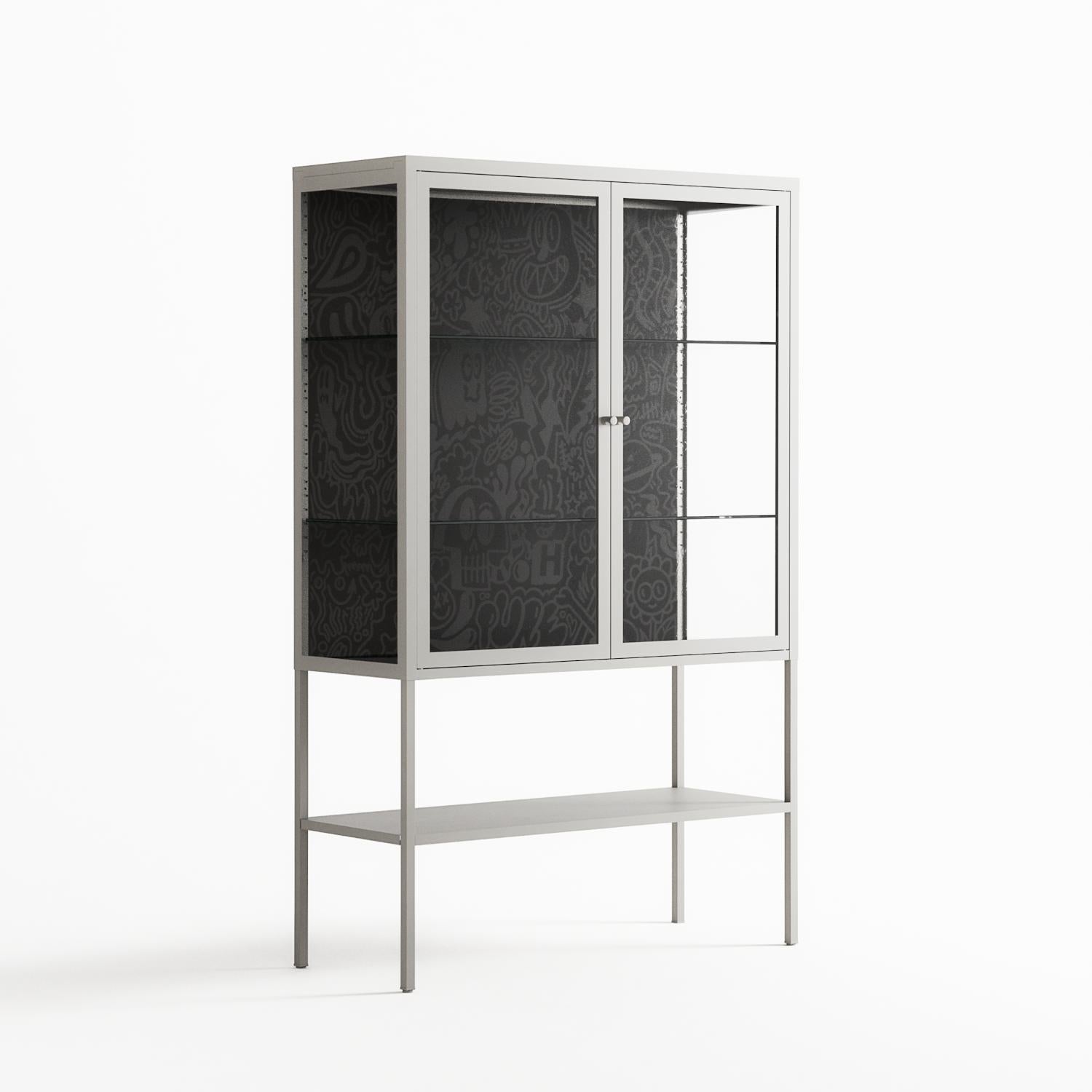 The Single Color - Loft Cabinet - Craig Watkins - Chalk - Clear glass