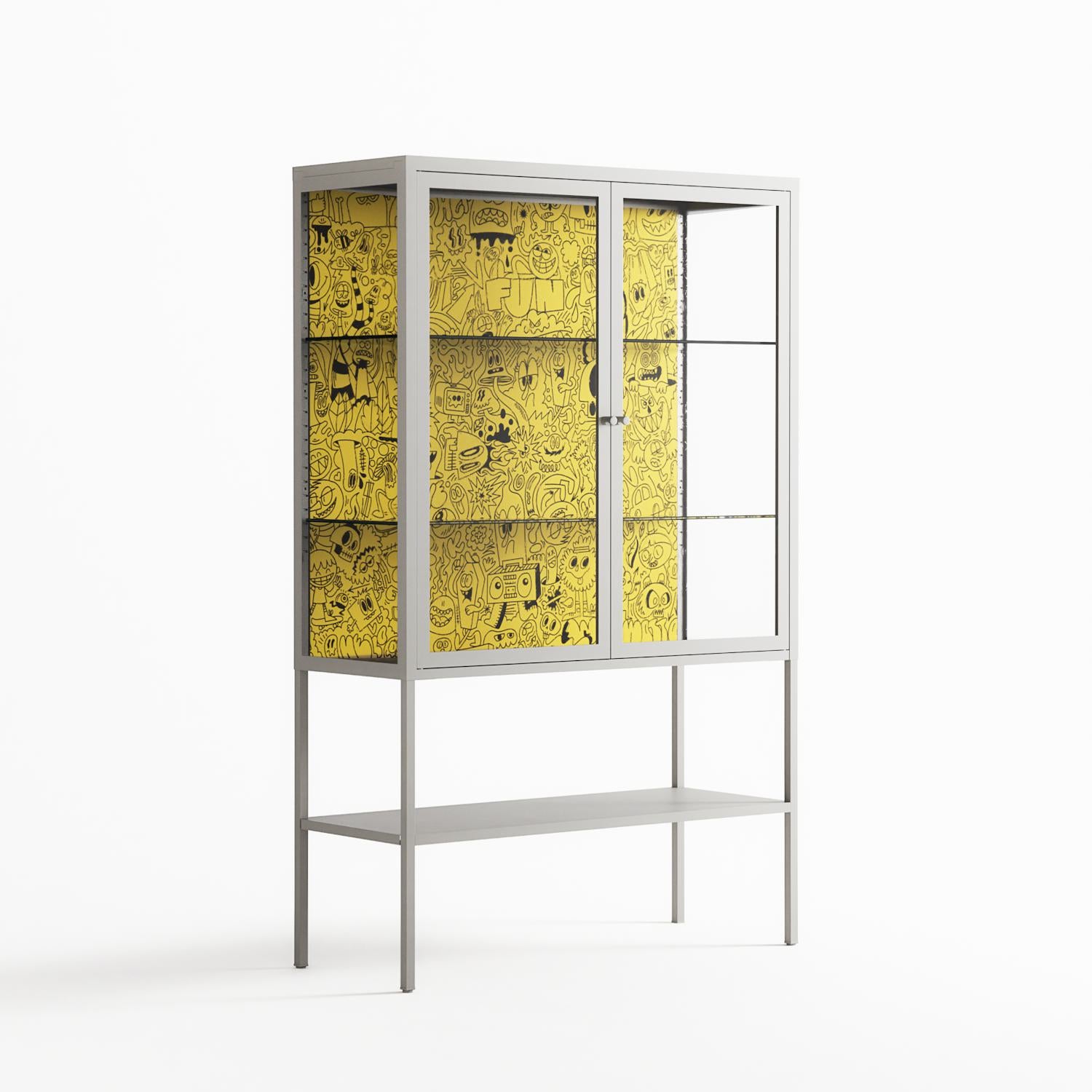 Everything Always - Loft Cabinet - Craig Watkins - Chalk - Clear glass