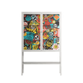 All The Stickers - Loft Cabinet - Craig Watkins - Chalk - Clear glass