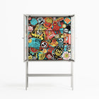 All The Stickers - Loft Cabinet - Craig Watkins - Chalk - Clear glass