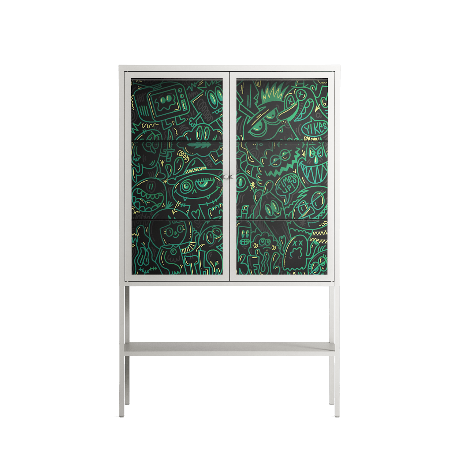 Thankful - Loft Cabinet - Craig Watkins - Chalk - Clear glass