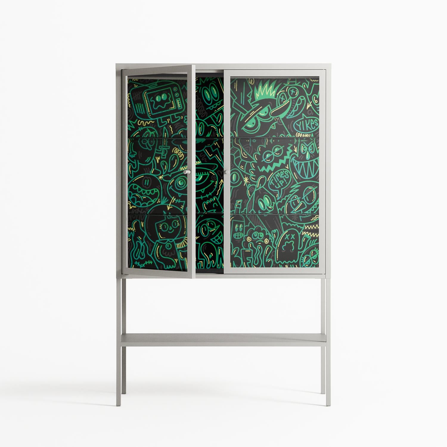 Thankful - Loft Cabinet - Craig Watkins - Chalk - Clear glass