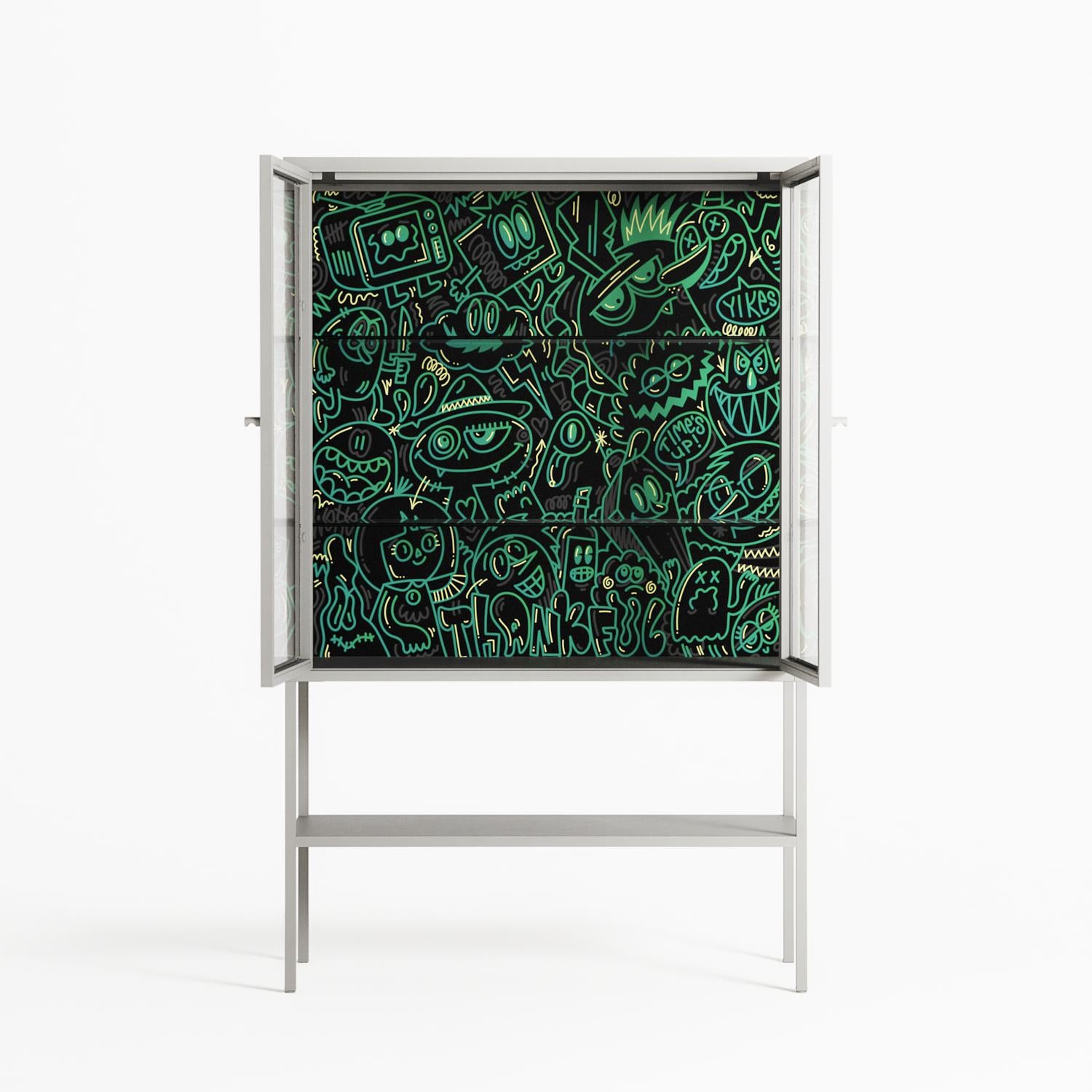 Thankful - Loft Cabinet - Craig Watkins - Chalk - Clear glass