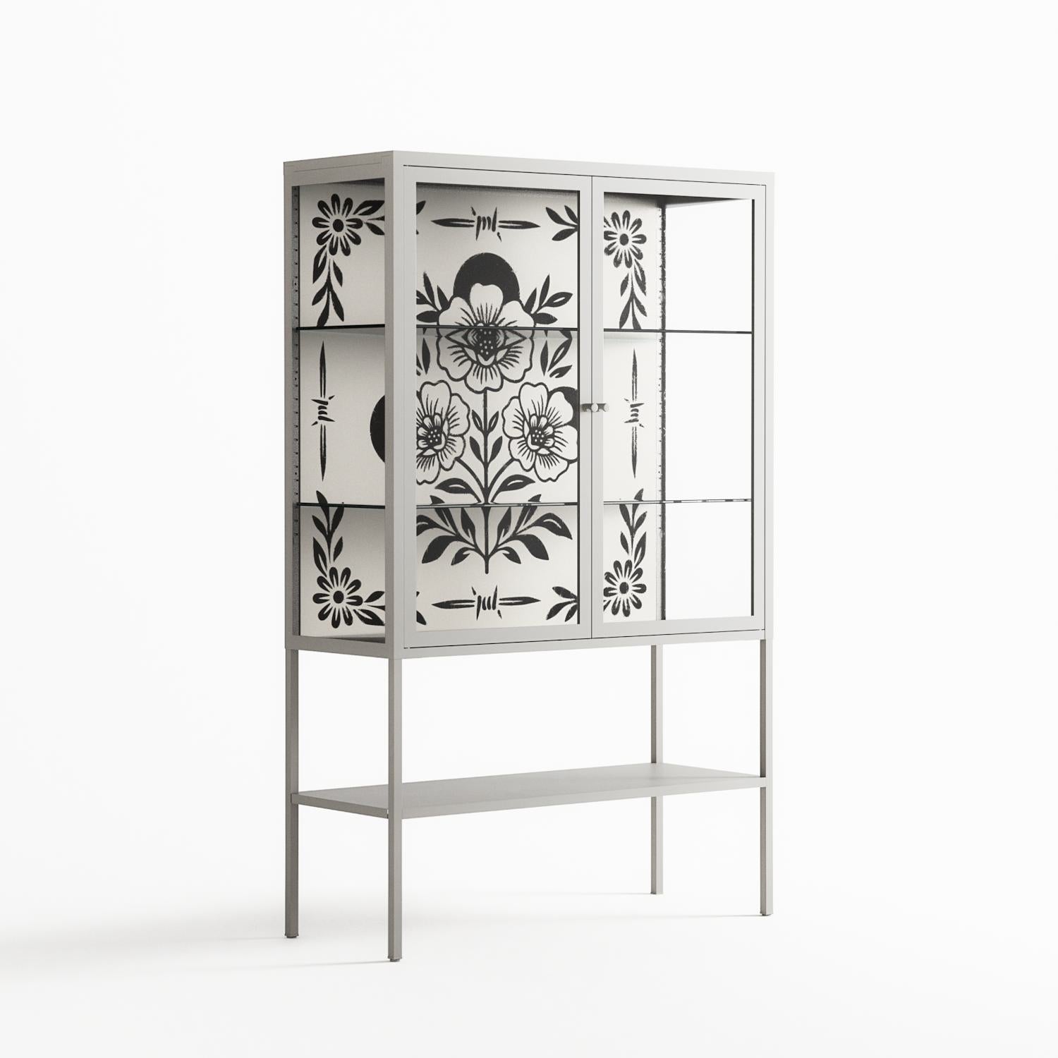 Barbed Bloom - Loft Cabinet - Daphna Sebbane - Chalk - Clear glass