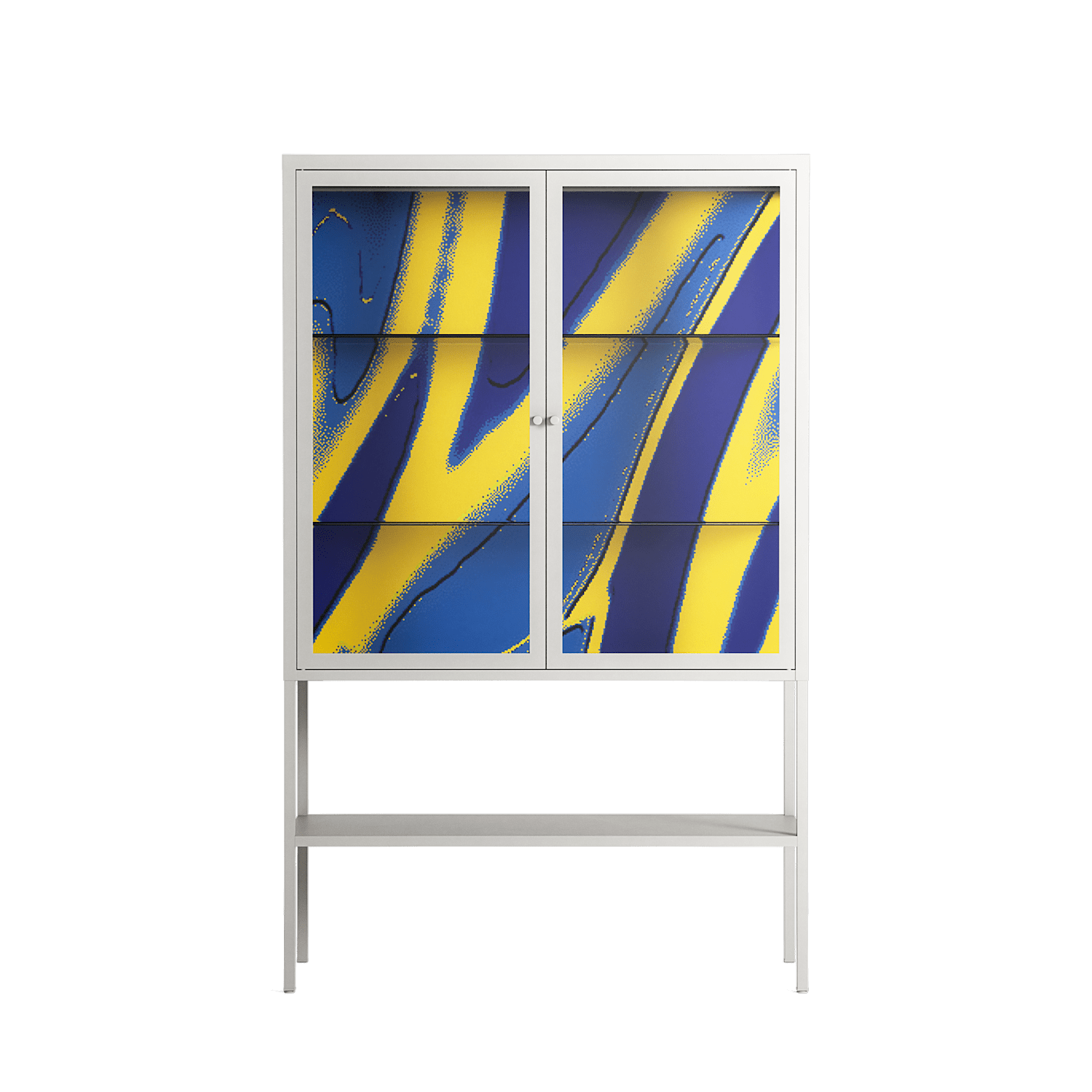 Blue Gale - Loft Cabinet - Oluwasheyi Adebayo - Chalk - Clear glass