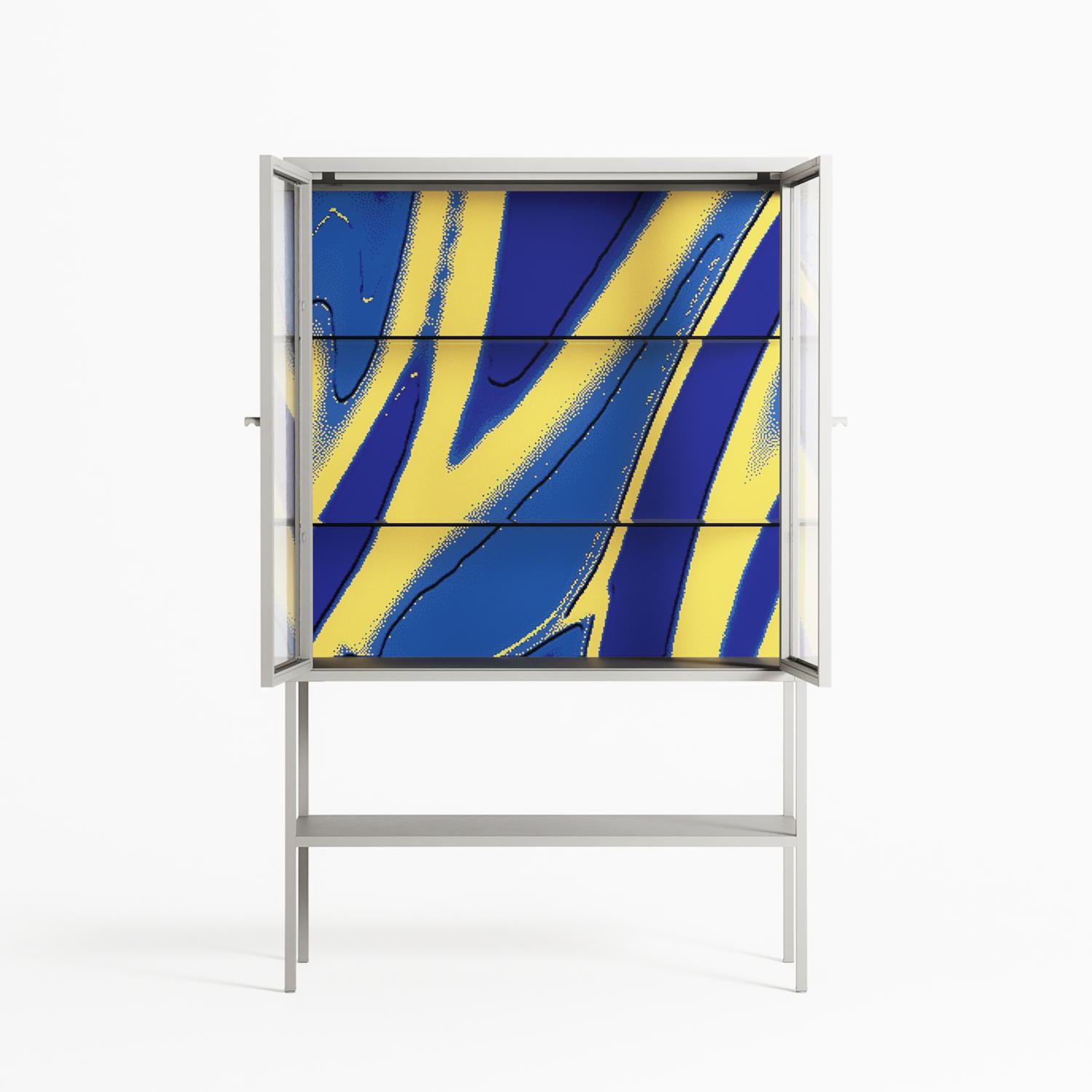 Blue Gale - Loft Cabinet - Oluwasheyi Adebayo - Chalk - Clear glass