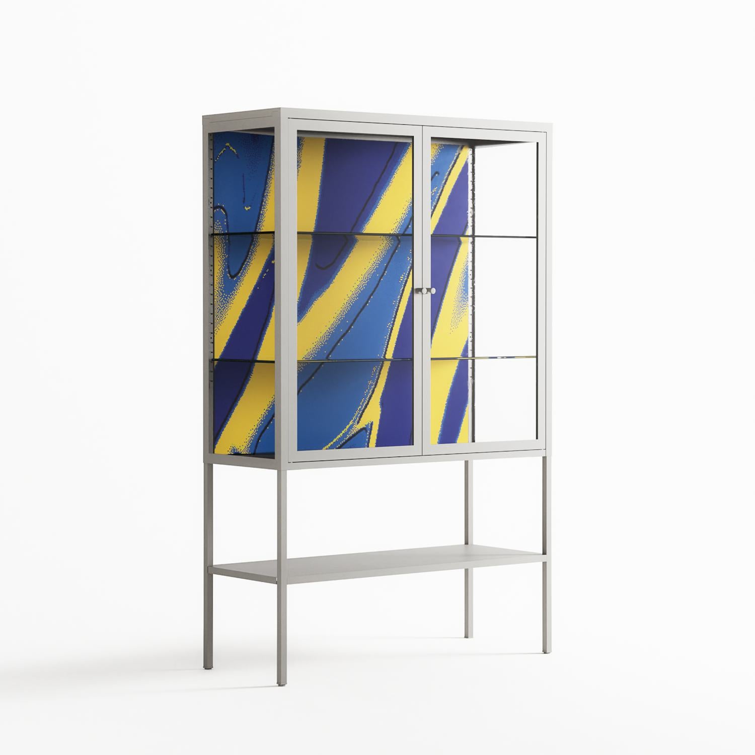 Blue Gale - Loft Cabinet - Oluwasheyi Adebayo - Chalk - Clear glass