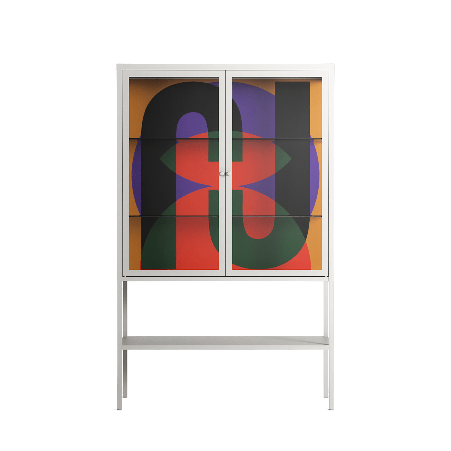 JJ - Loft Cabinet - Oluwasheyi Adebayo - Chalk - Clear glass