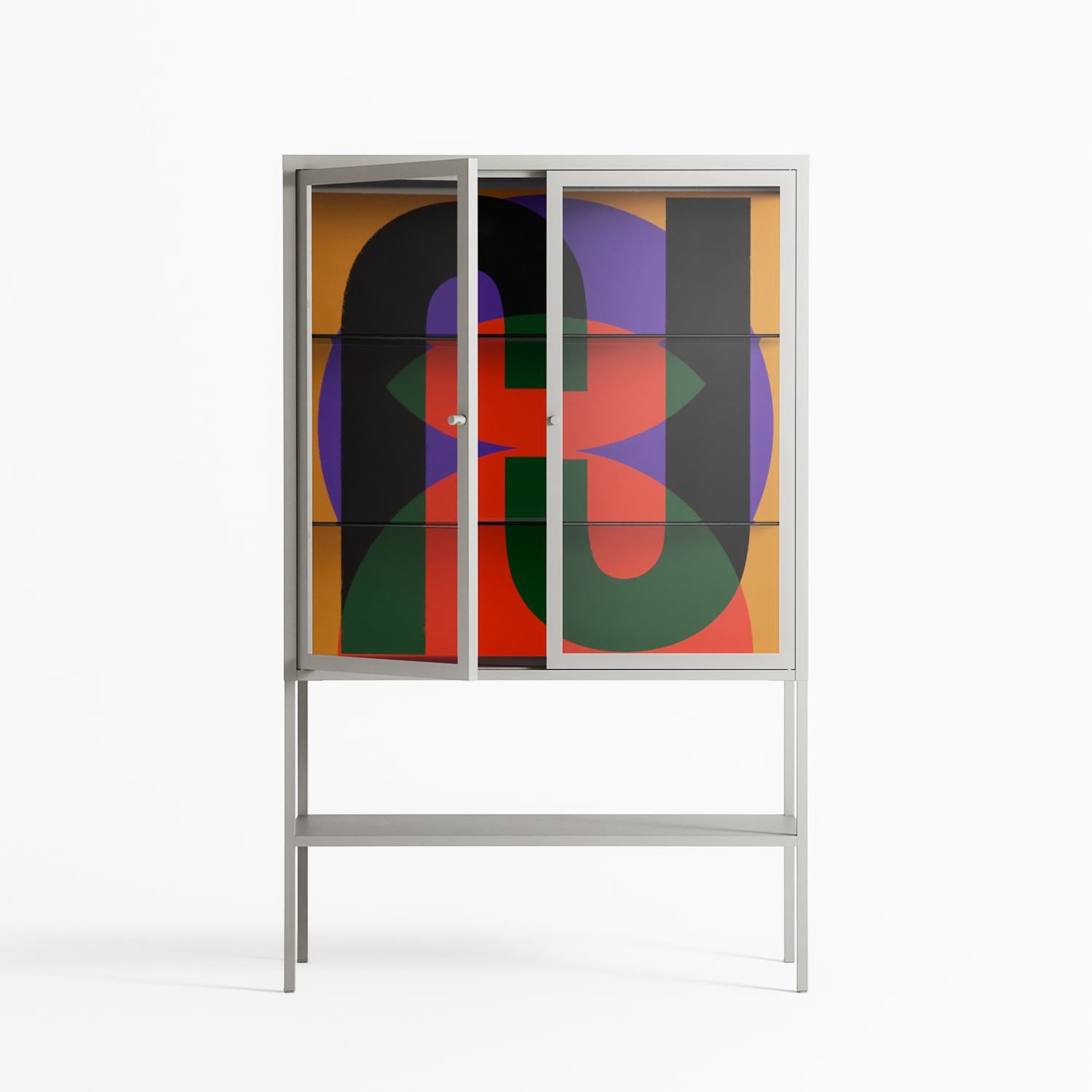 JJ - Loft Cabinet - Oluwasheyi Adebayo - Chalk - Clear glass