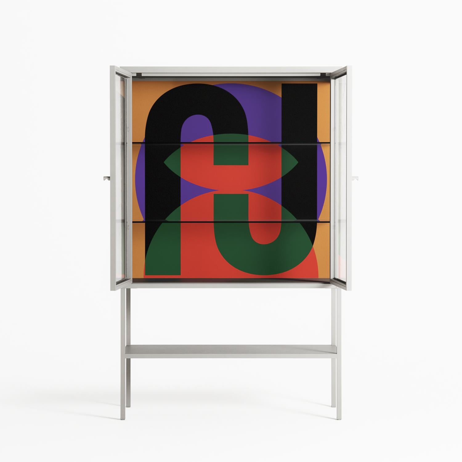 JJ - Loft Cabinet - Oluwasheyi Adebayo - Chalk - Clear glass