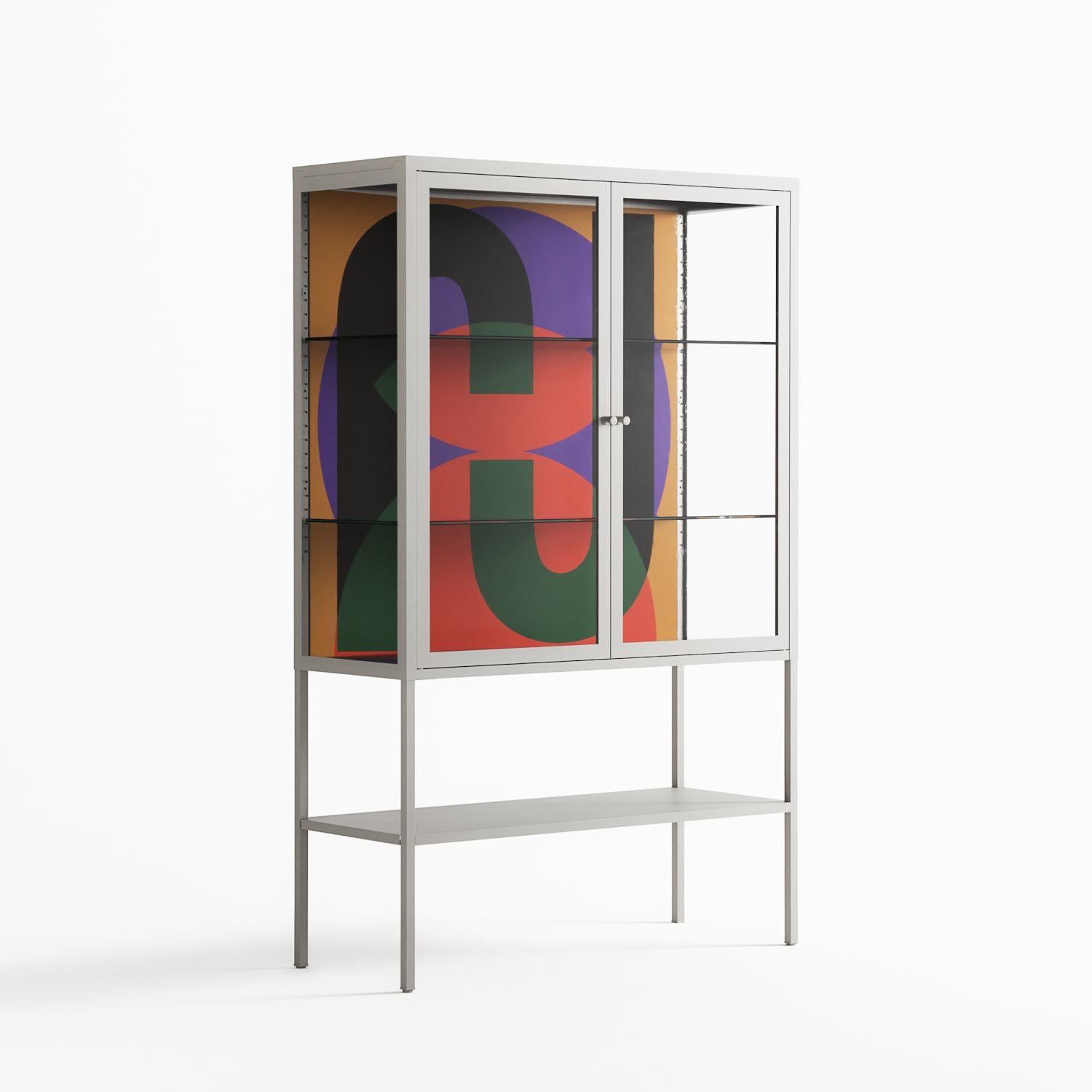 JJ - Loft Cabinet - Oluwasheyi Adebayo - Chalk - Clear glass