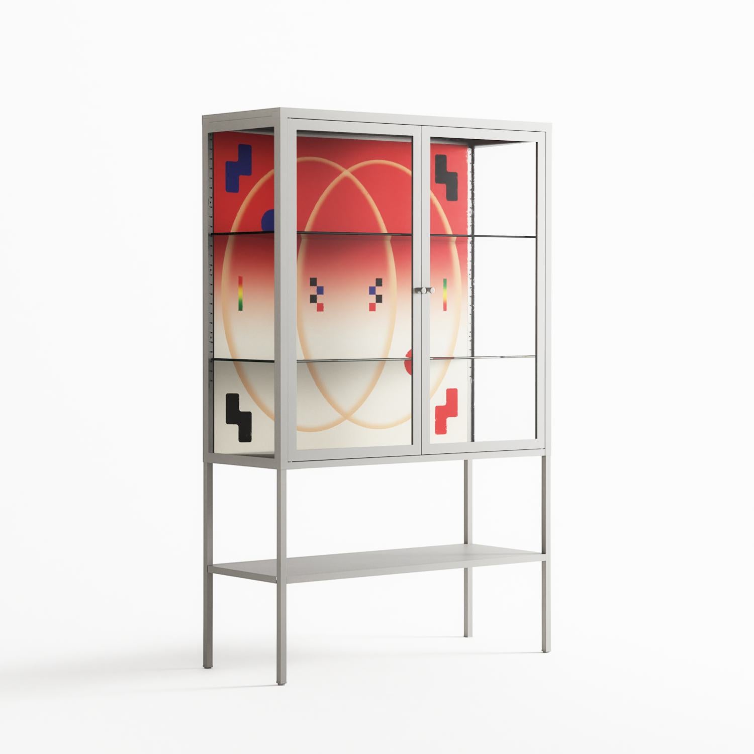 Parallel Mirage - Loft Cabinet - Oluwasheyi Adebayo - Chalk - Clear glass