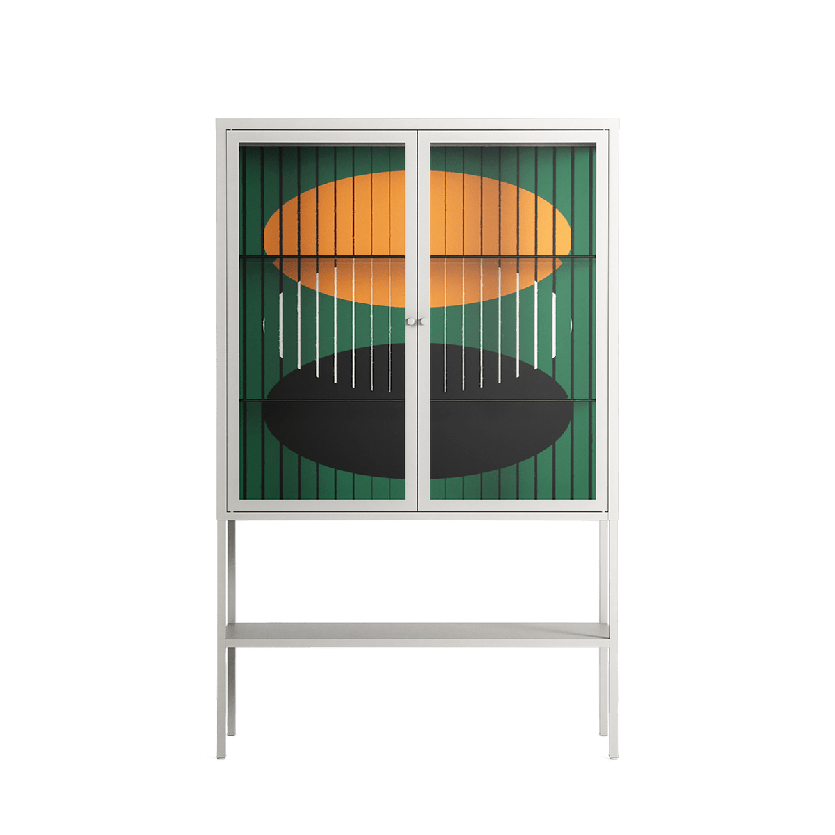 Soul Split - Loft Cabinet - Oluwasheyi Adebayo - Chalk - Clear glass