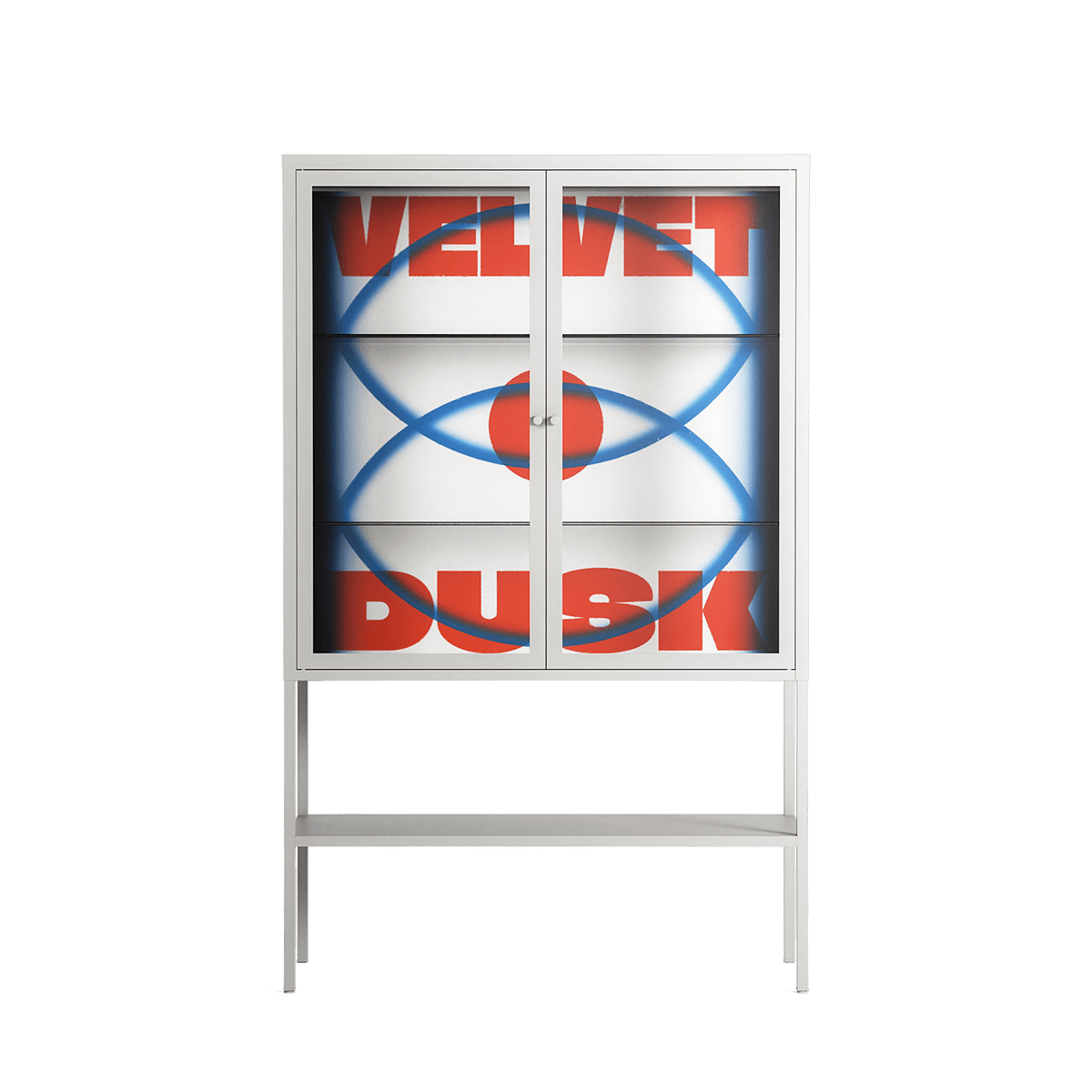 Velvet Dusk - Loft Cabinet - Oluwasheyi Adebayo - Chalk - Clear glass