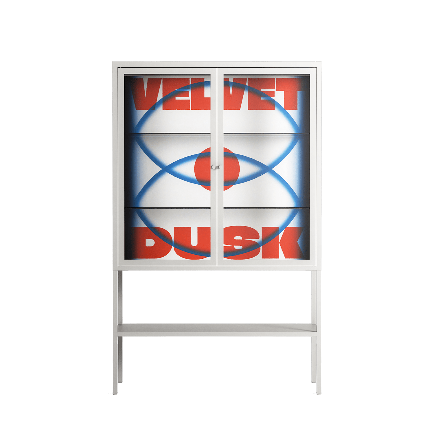 Velvet Dusk - Loft Cabinet - Oluwasheyi Adebayo - Chalk - Clear glass
