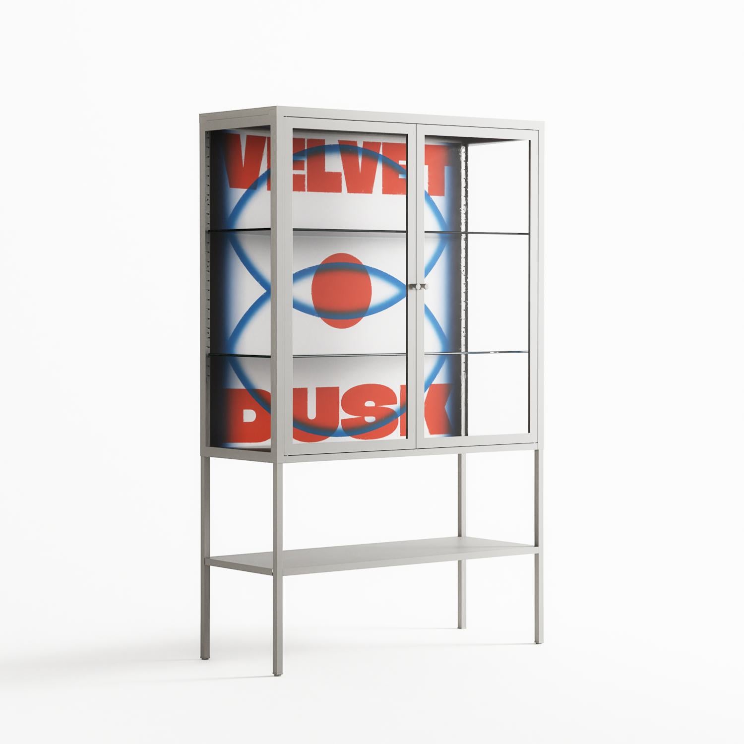 Velvet Dusk - Loft Cabinet - Oluwasheyi Adebayo - Chalk - Clear glass