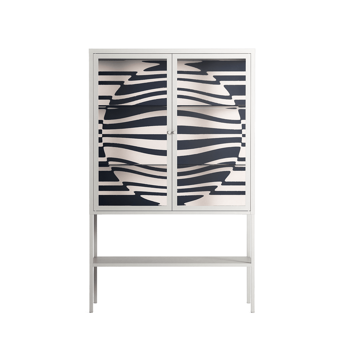 Wave Lens - Loft Cabinet - Oluwasheyi Adebayo - Chalk - Clear glass