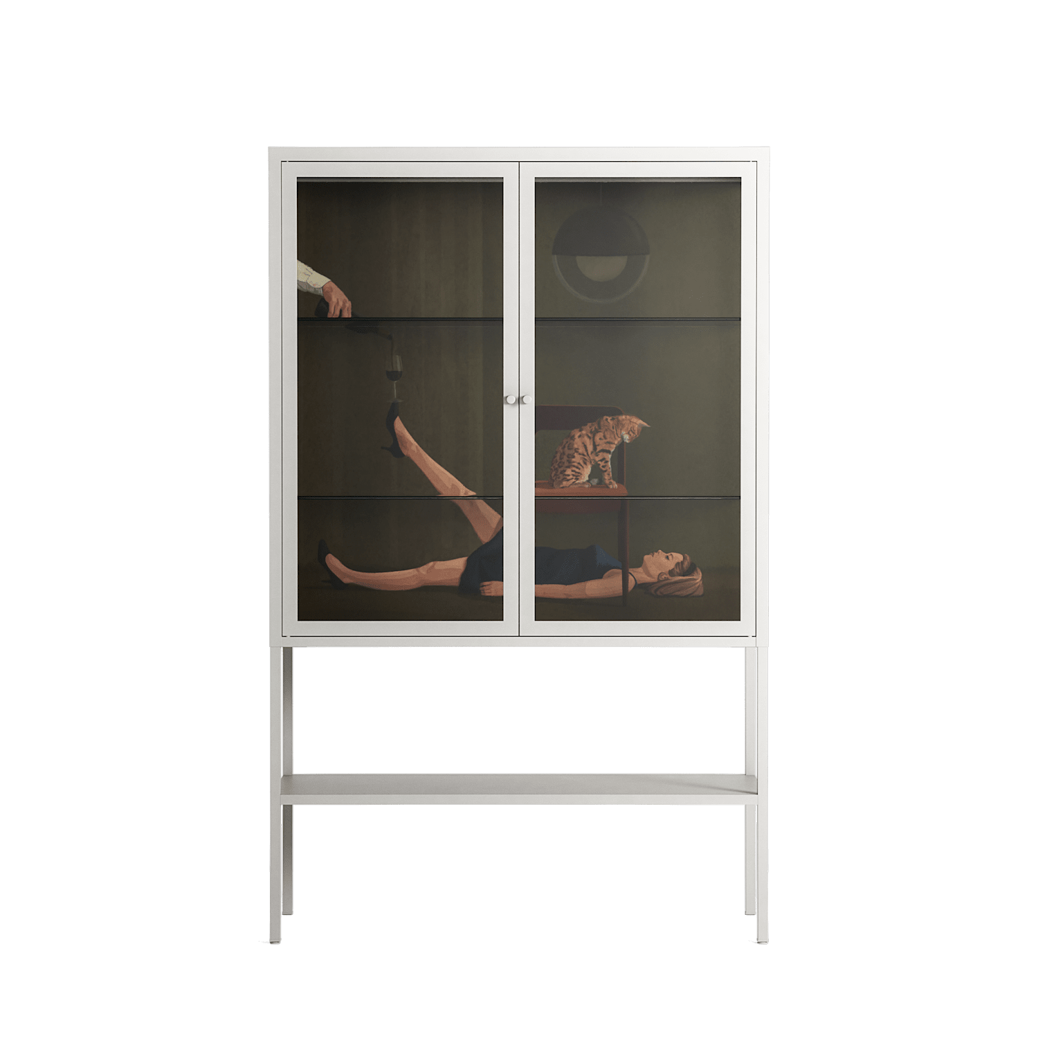 Friday Night Rituals - Loft Cabinet - Kristin Eriksson - Chalk - Clear glass
