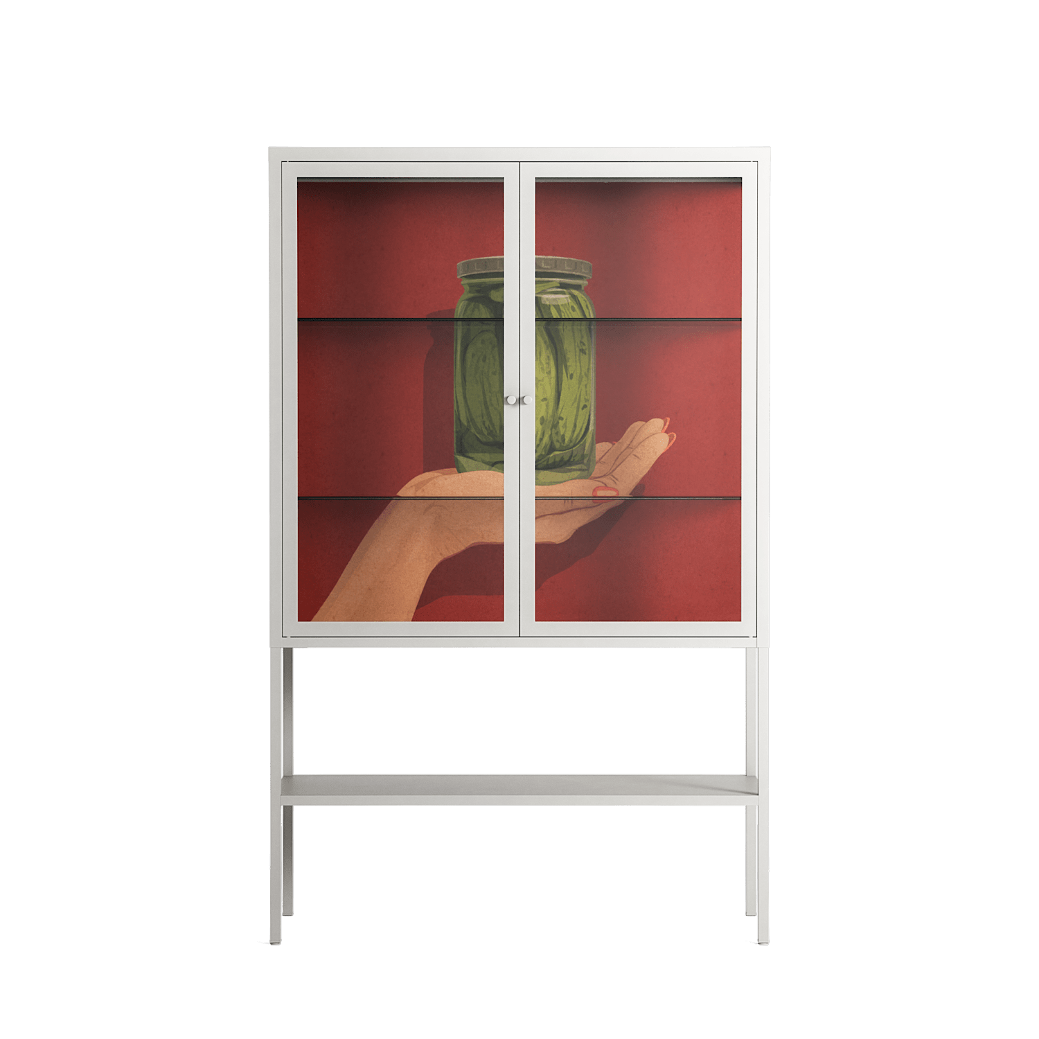 Pickles - Loft Cabinet - Kristin Eriksson - Chalk - Clear glass