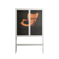 Cat in Chair A - Loft Cabinet - Kristin Eriksson - Chalk - Clear glass