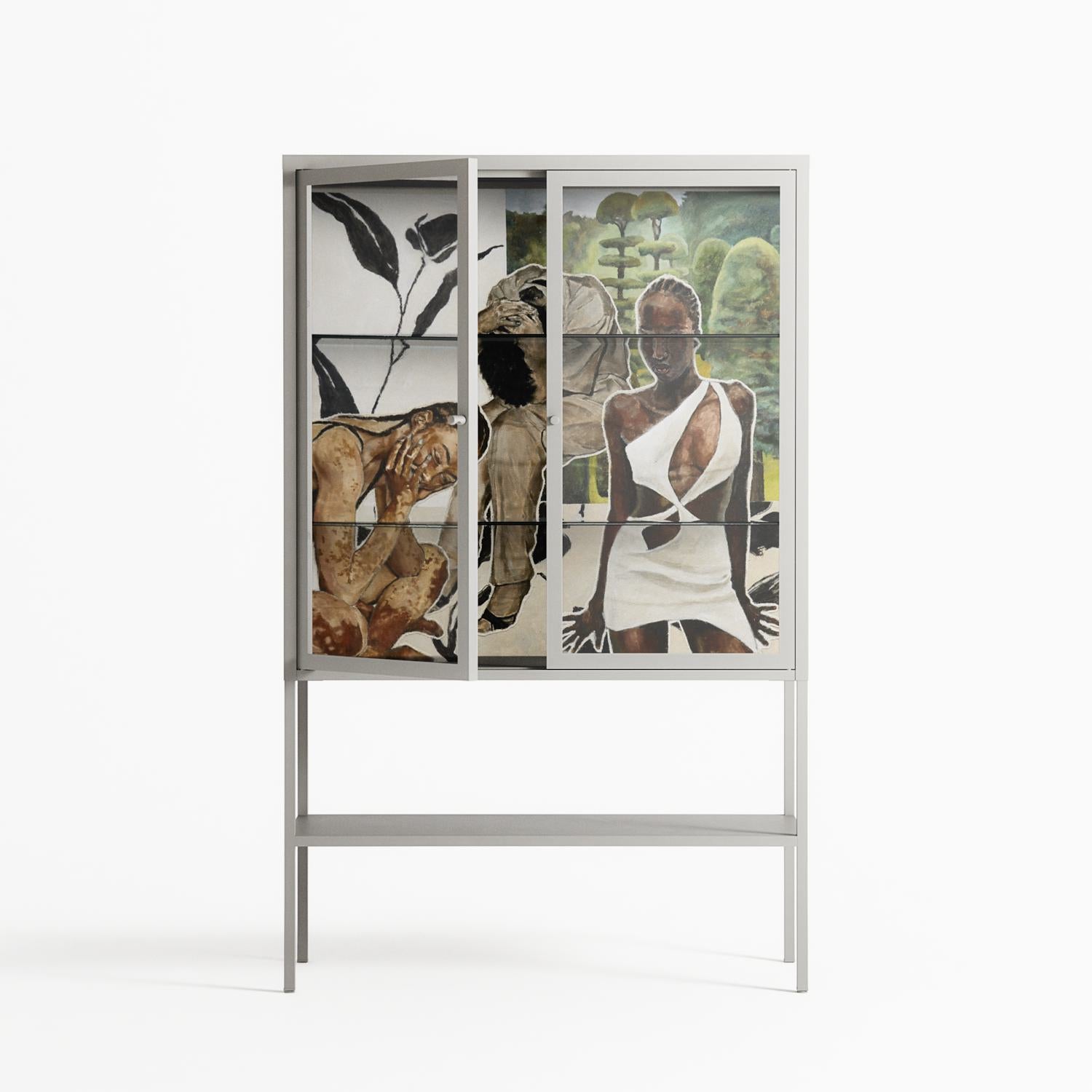 As The Rain Falls - Loft Cabinet - Sophie Goudman-Peachey - Chalk - Clear glass