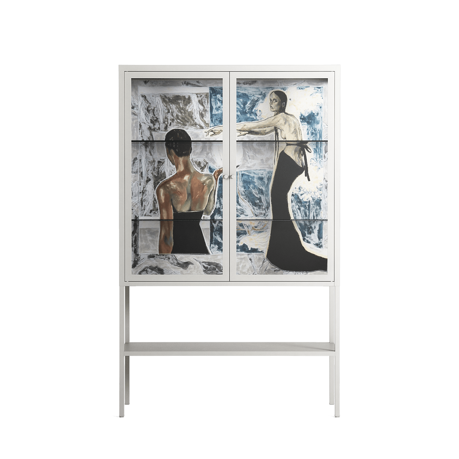 Balance - Loft Cabinet - Sophie Goudman-Peachey - Chalk - Clear glass