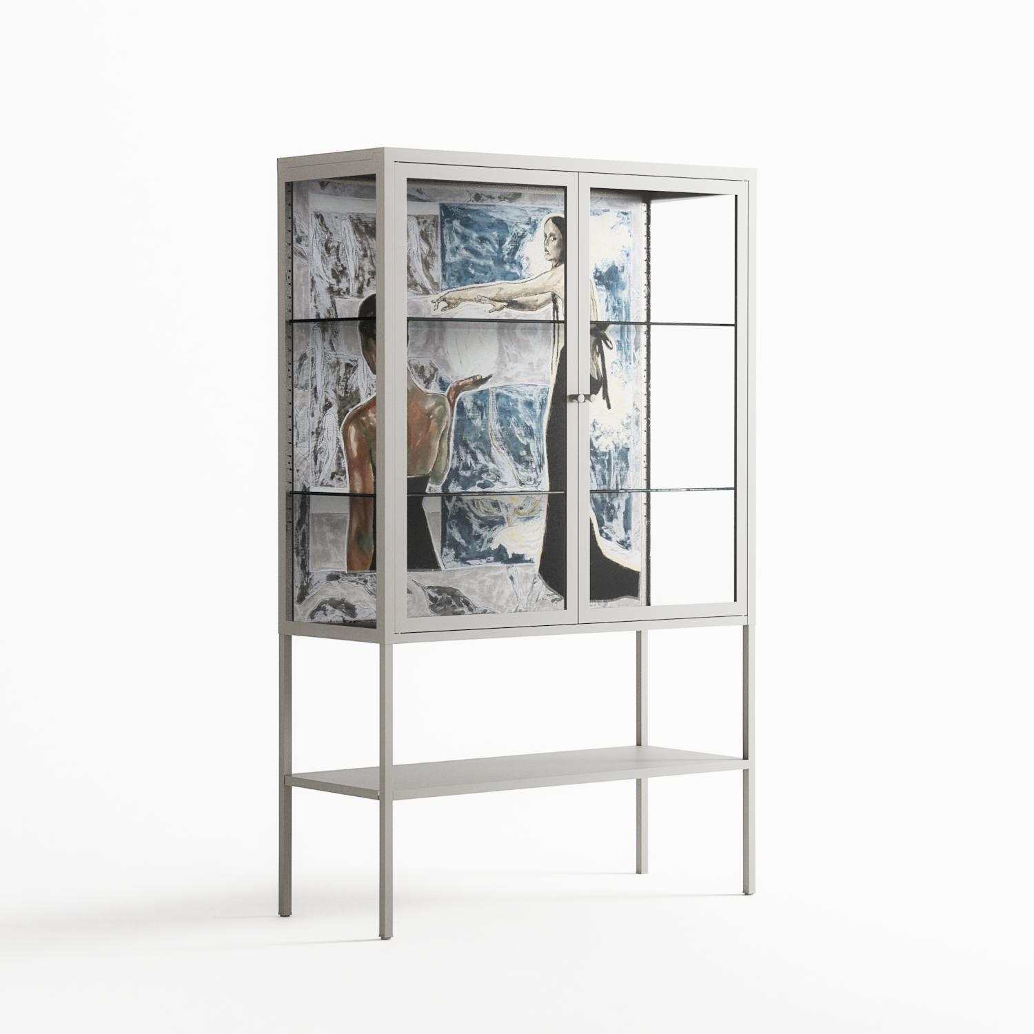 Balance - Loft Cabinet - Sophie Goudman-Peachey - Chalk - Clear glass