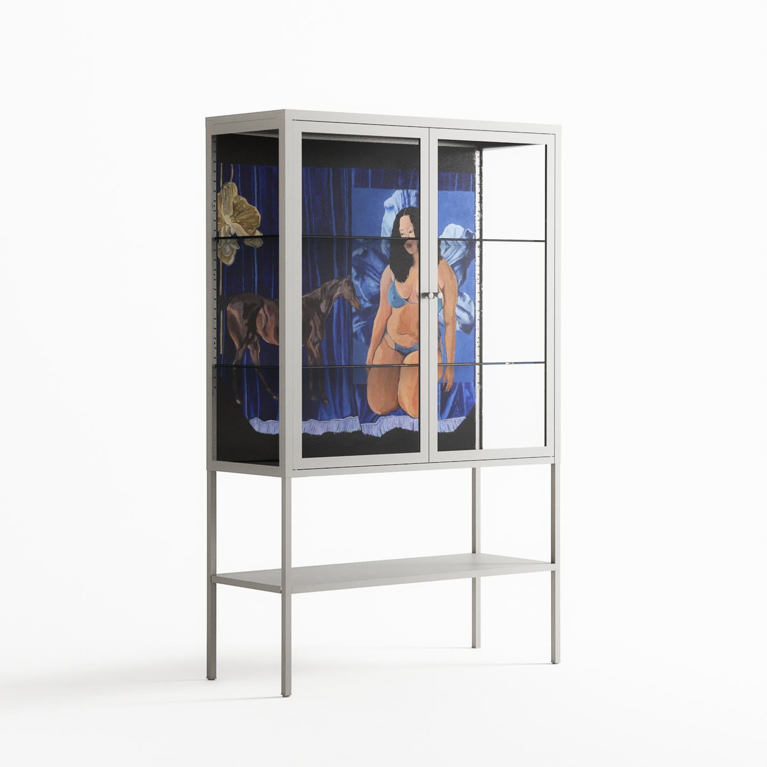 Blue Velvet - Loft Cabinet - Sophie Goudman-Peachey - Chalk - Clear glass
