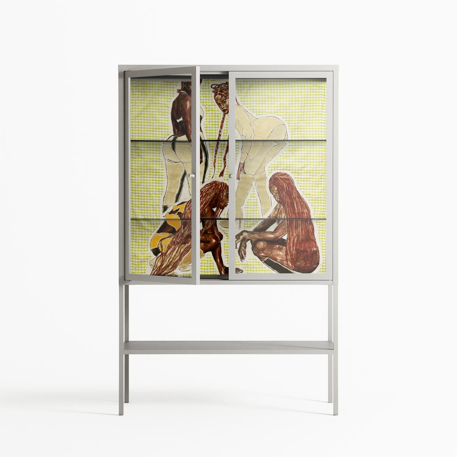 Can You Face It - Loft Cabinet - Sophie Goudman-Peachey - Chalk - Clear glass