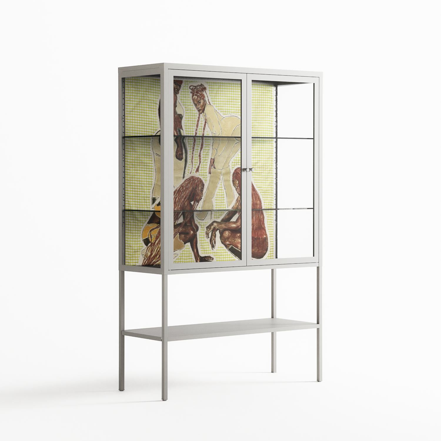 Can You Face It - Loft Cabinet - Sophie Goudman-Peachey - Chalk - Clear glass