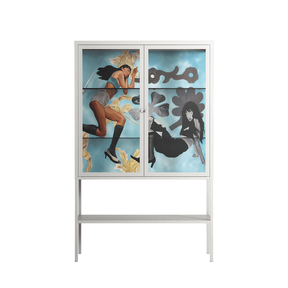 Day Dream - Loft Cabinet - Sophie Goudman-Peachey - Chalk - Clear glass