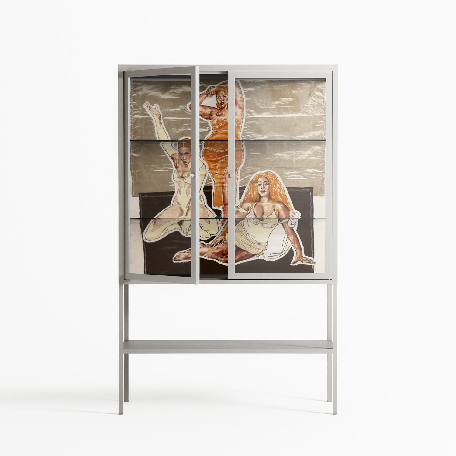 We Are Who We Are - Loft Cabinet - Sophie Goudman-Peachey - Chalk - Clear glass
