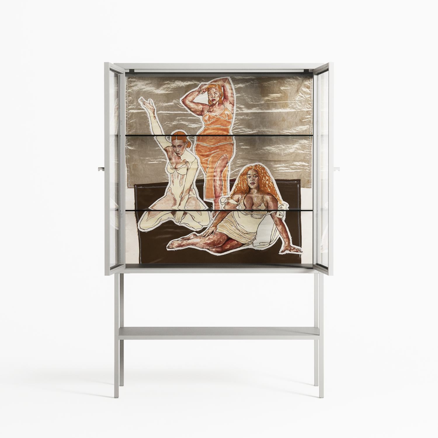 We Are Who We Are - Loft Cabinet - Sophie Goudman-Peachey - Chalk - Clear glass