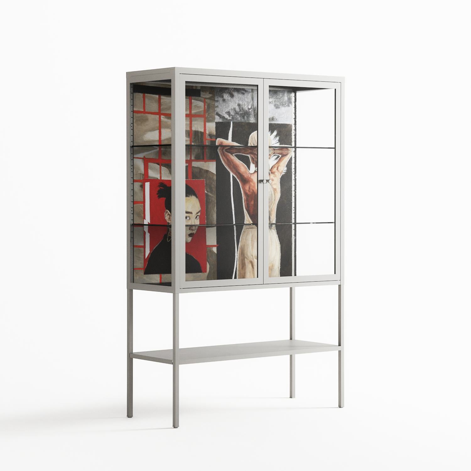 Where We Belong - Loft Cabinet - Sophie Goudman-Peachey - Chalk - Clear glass
