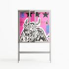 The Ringmaster - Loft Cabinet - Caitlin Flood-Molyneux - Chalk - Clear glass
