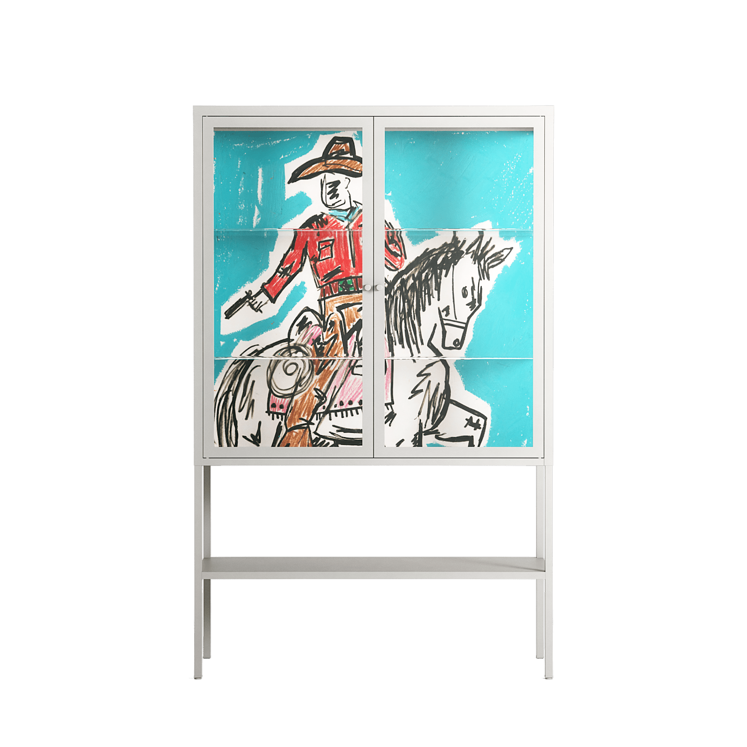 Rush - Loft Cabinet - Caitlin Flood-Molyneux - Chalk - Clear glass