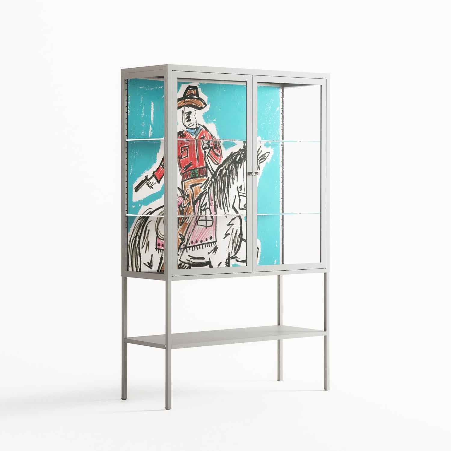 Rush - Loft Cabinet - Caitlin Flood-Molyneux - Chalk - Clear glass