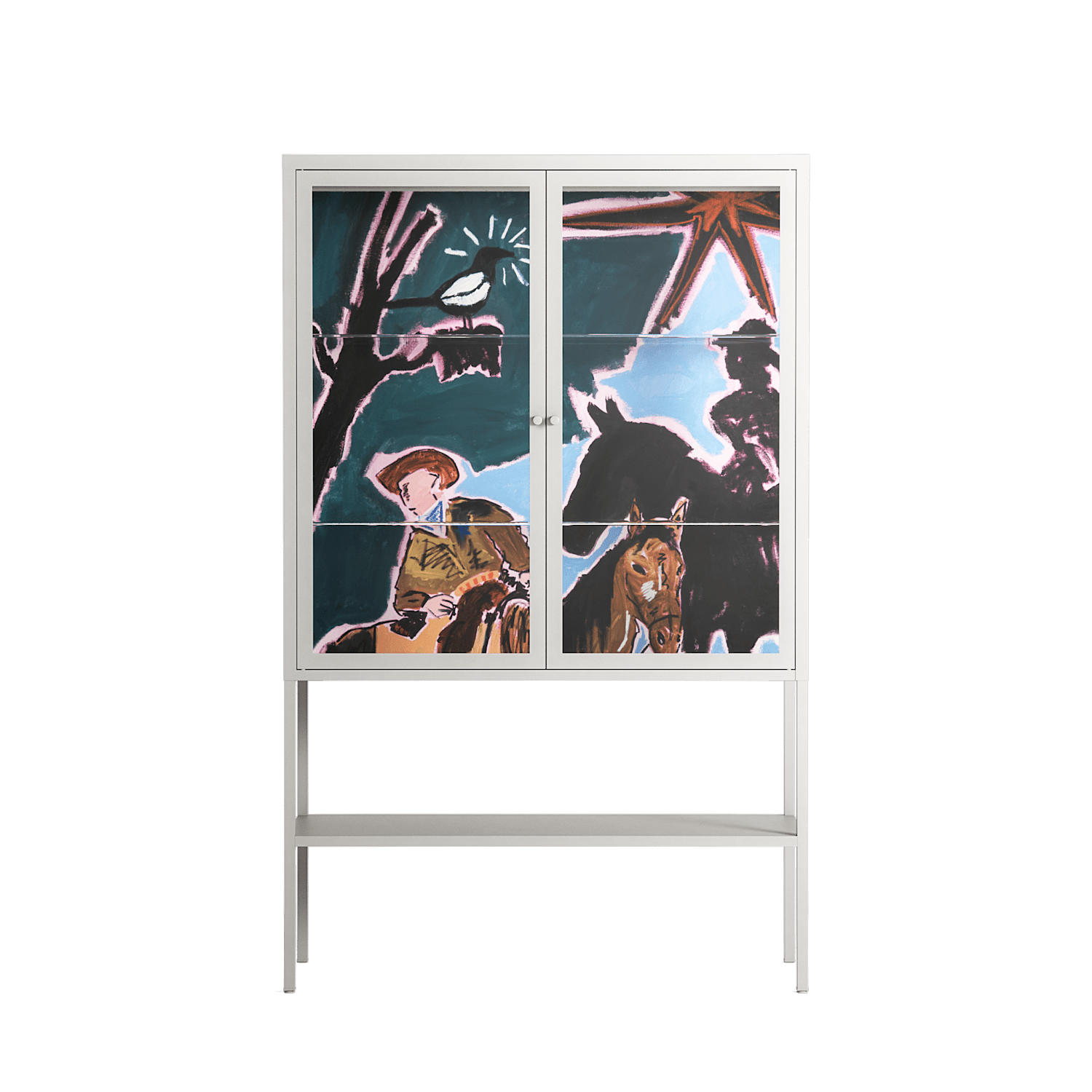Hidden Sorrow - Loft Cabinet - Caitlin Flood-Molyneux - Chalk - Clear glass