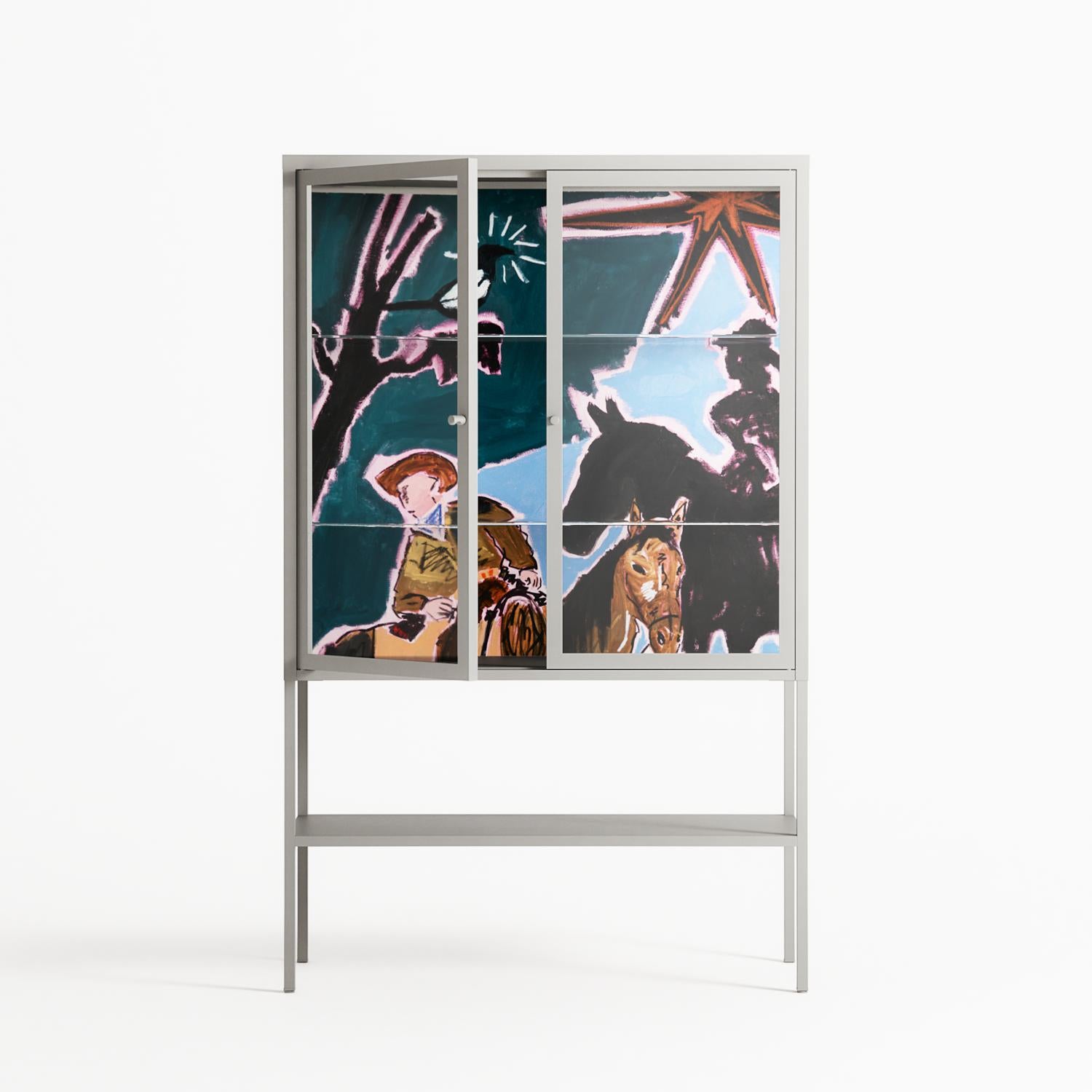 Hidden Sorrow - Loft Cabinet - Caitlin Flood-Molyneux - Chalk - Clear glass