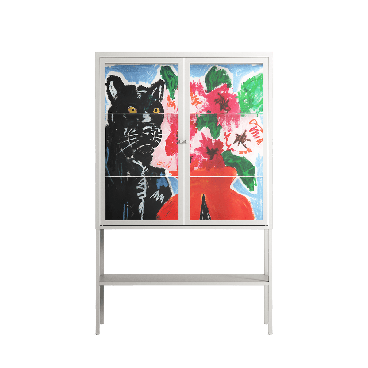 Guardian - Loft Cabinet - Caitlin Flood-Molyneux - Chalk - Clear glass
